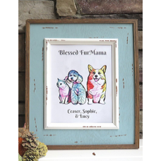 blessed fur mama print with your pets and their names