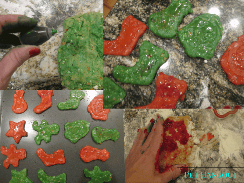 Add food coloring to dough