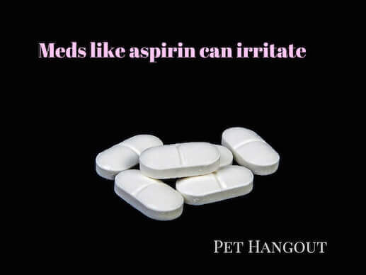Aspirin can irritate a dog's stomach lining.